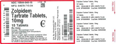 10mg 15ct (Label Zolpidem Tartrate Tabs 10mg Bpi(10544 040 15) Wockhardt(64679 715 04) Rev0)